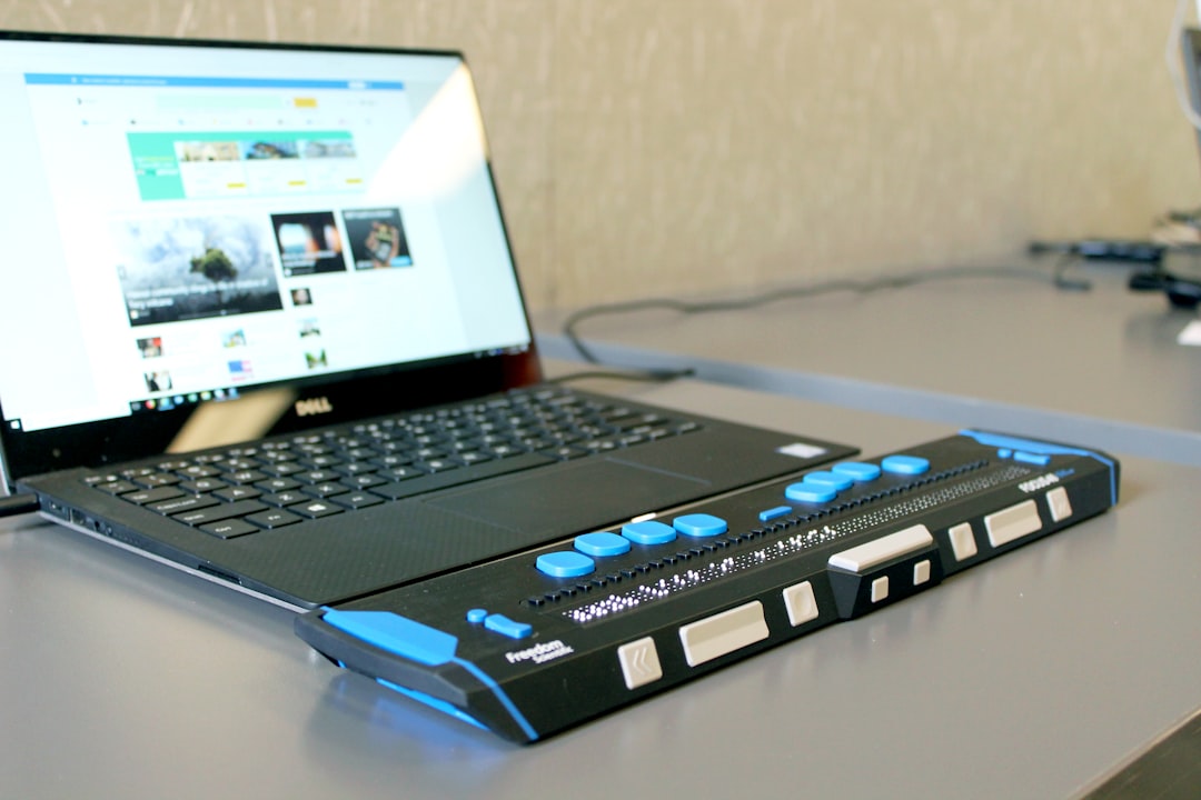 A computer with a refreshable braille display.